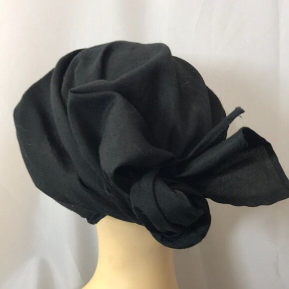 Black Versatile Hat Paper and Cotton Blend - Picture 5 of 10